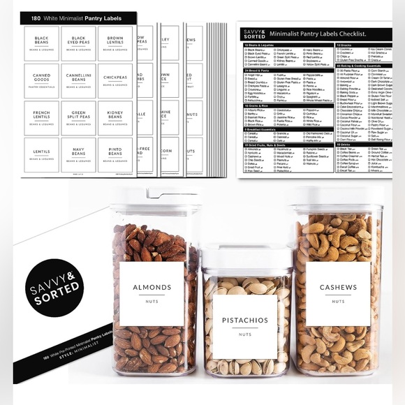 Minimalist Pantry Labels for Food Containers - 179 Food Labels for Organizing - Picture 2 of 4